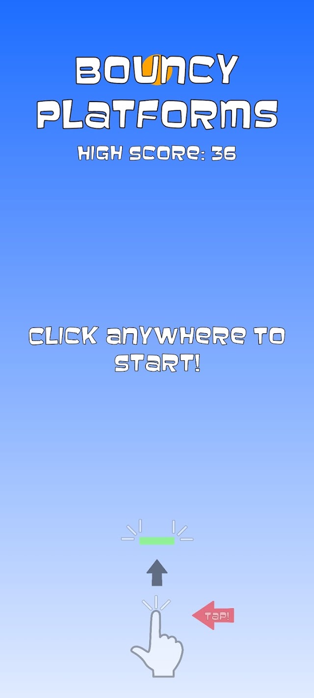 Main menu of bouncy platforms