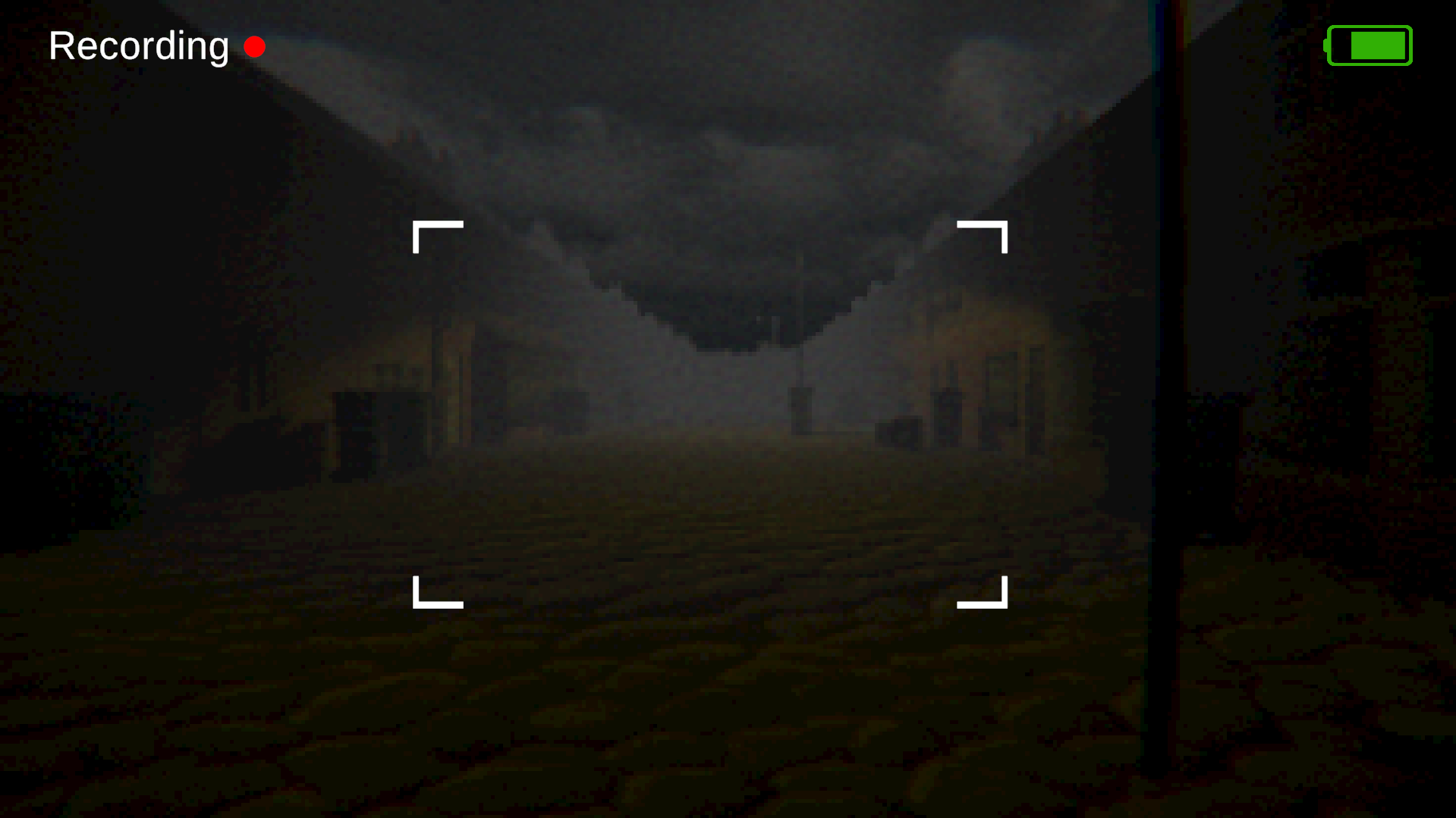 Mock camera UI over a dimly lit street