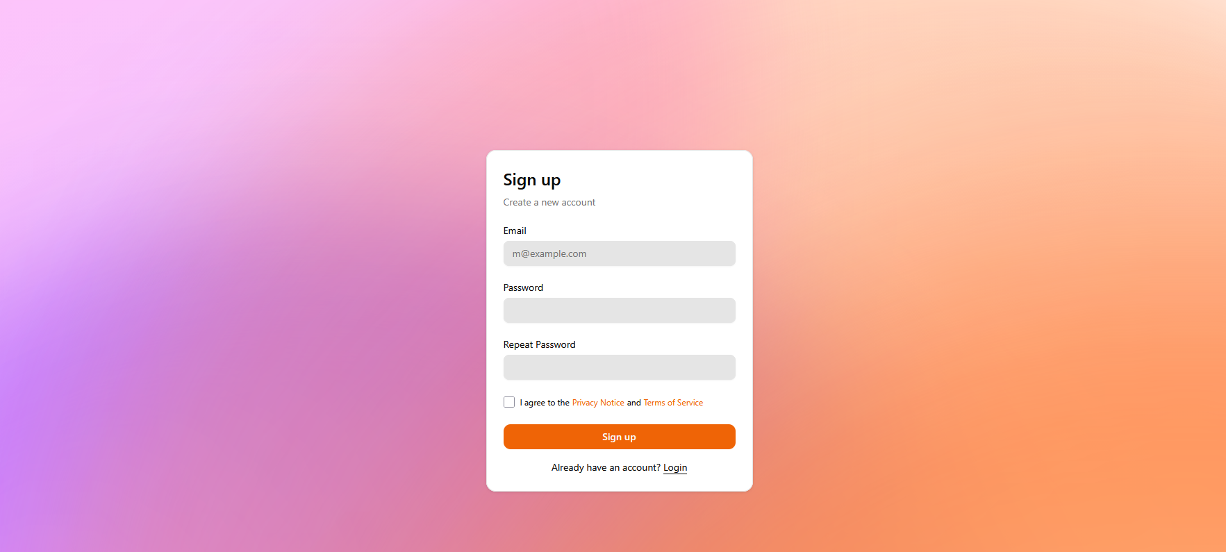signup form for the MagnifyB website