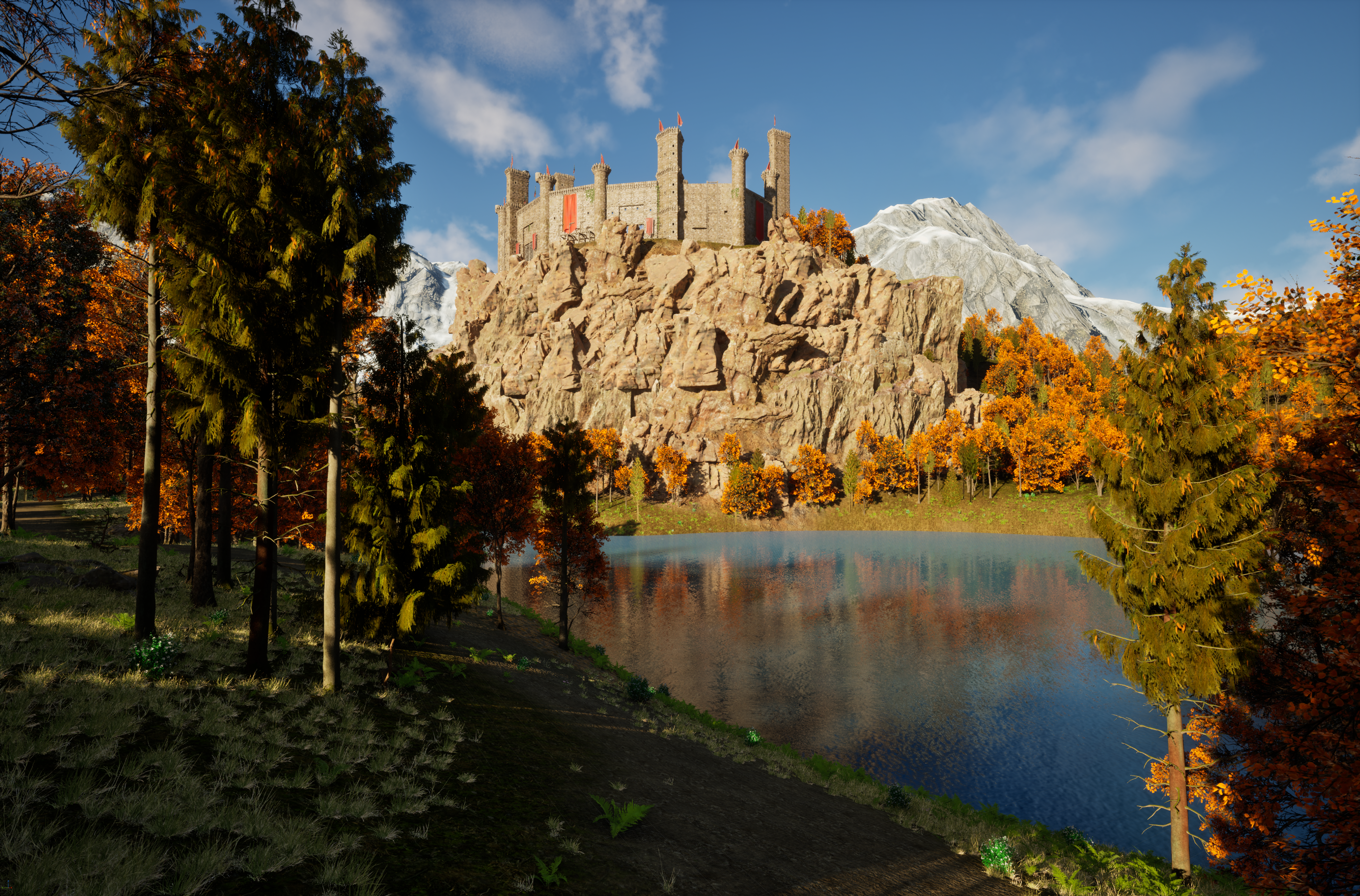 Another view of the castle, from a path in the woods