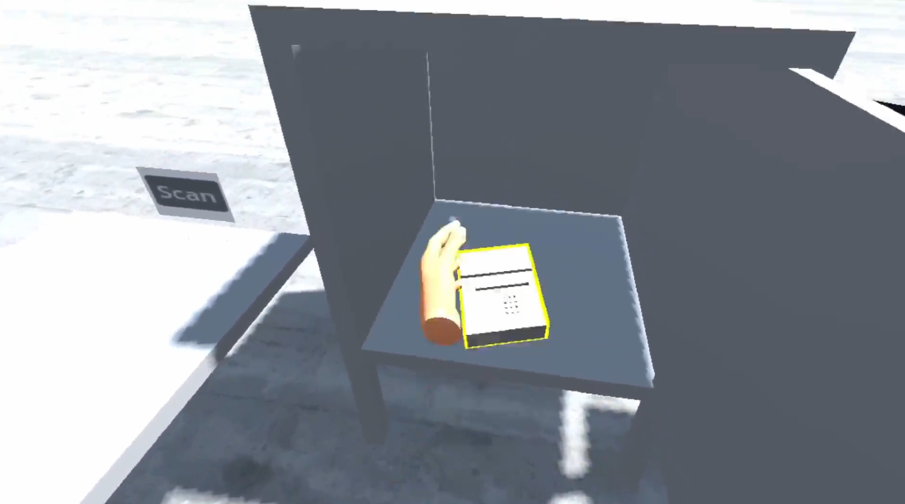 The user putting a smart meter in the now open box