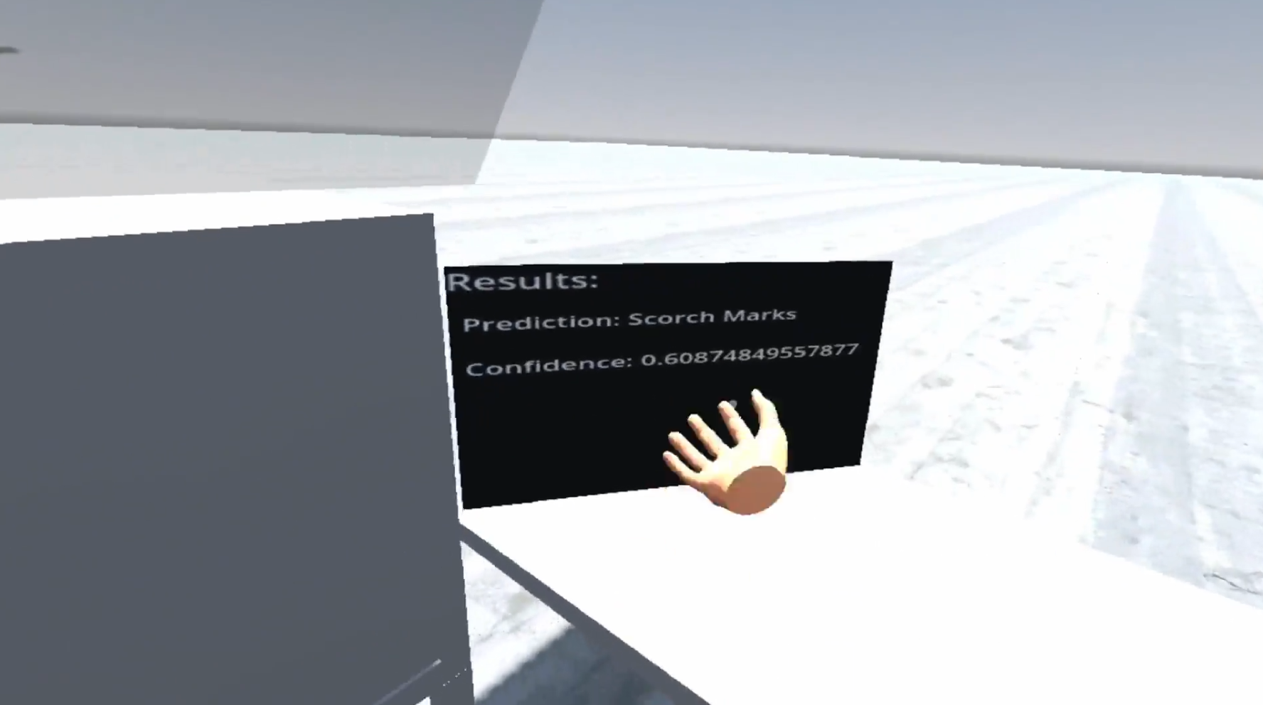 The mock result of the damage detector